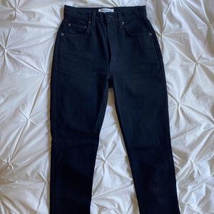 Reformation Stevie Ultra High Rise Jeans (Straight Leg Black Jeans)